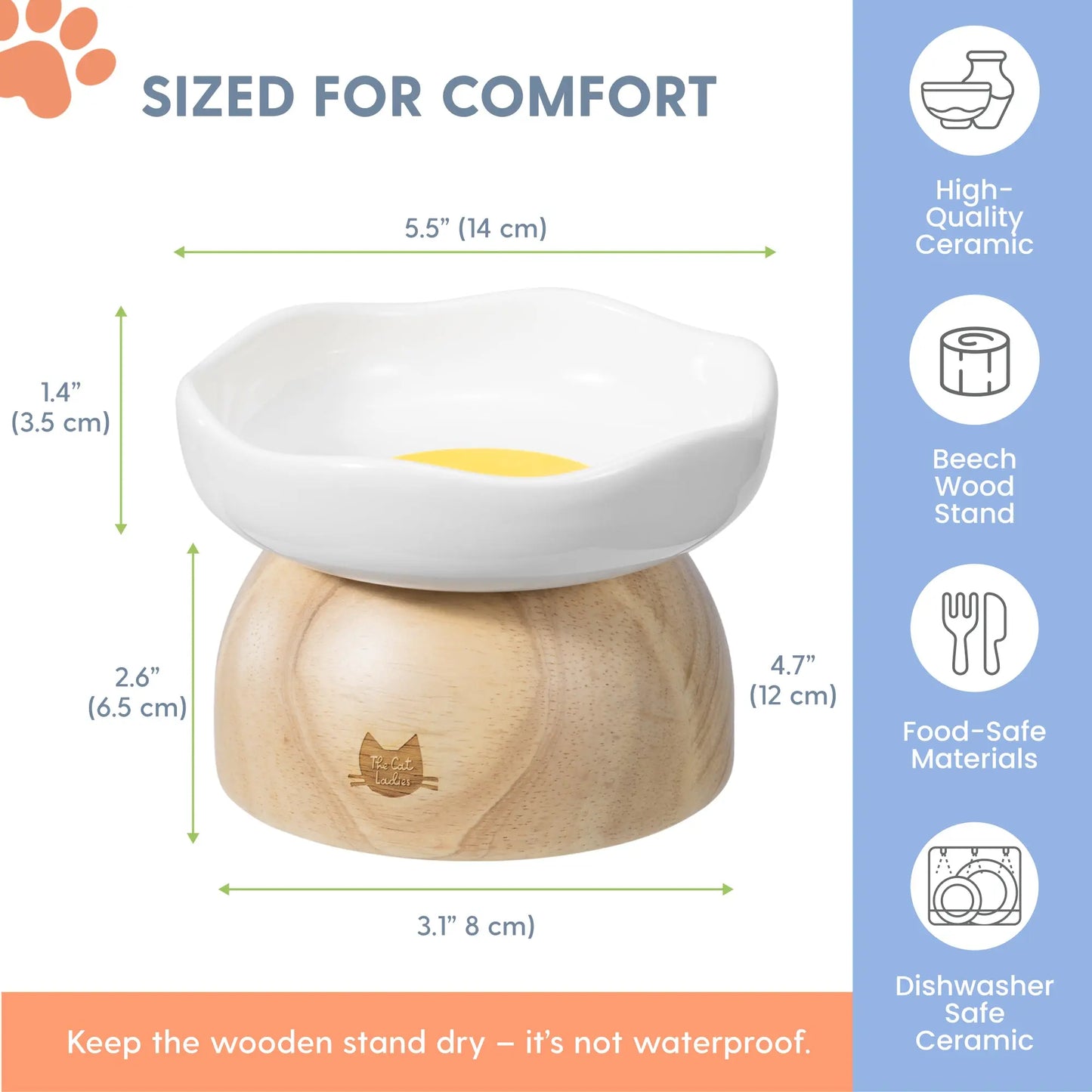 Elevated Egg-Shaped Cat Feeding Bowl