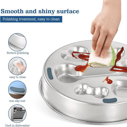 Starumi Stainless Steel Slow Feeder Bowl - Non-Slip Metal Puzzle Feeder, 2-Cup Capacity Durable Bowl for Medium, Large Breed Dogs