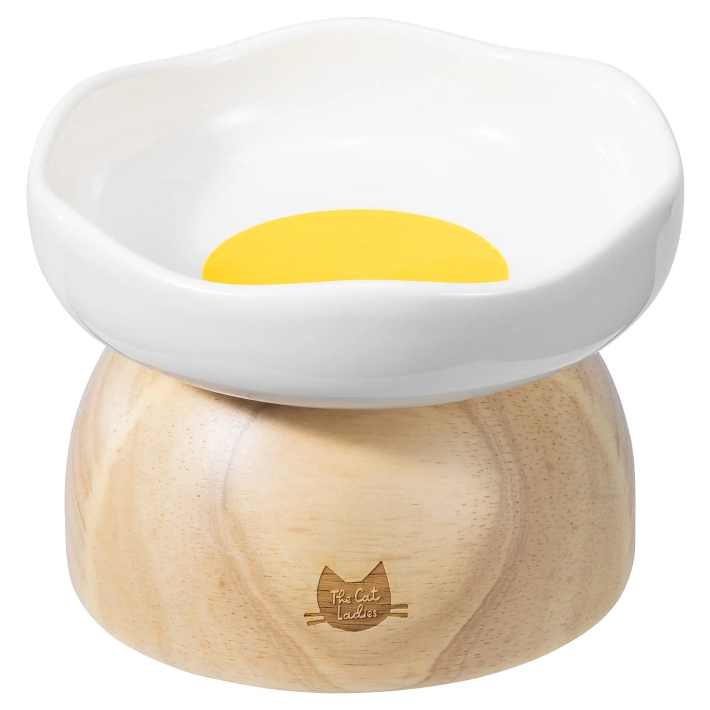 Elevated Egg-Shaped Cat Feeding Bowl